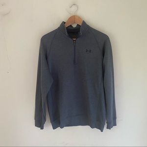 Under Amour Pullover Mens L Large Loose Gray quarter Zip Long Sleeve Active.